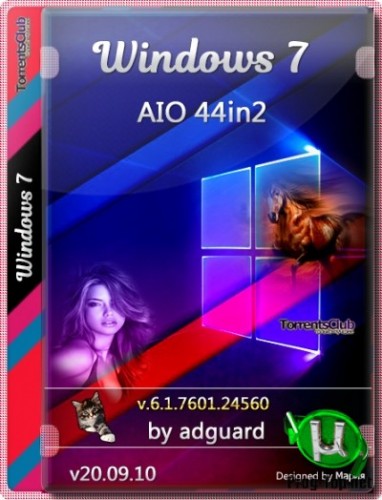Обновленная сборка Windows 7 SP1 with Update 7601.24560 AIO 44in2 (x86-x64) by adguard (v20.09.10)