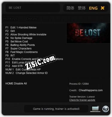 Трейнер для BE LOST [v1.0.1]