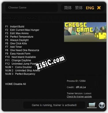 Трейнер для Cheese Game [v1.0.8]