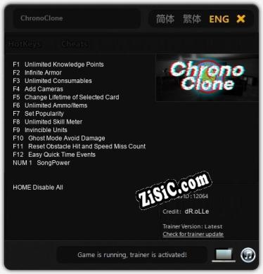 Трейнер для ChronoClone [v1.0.8]