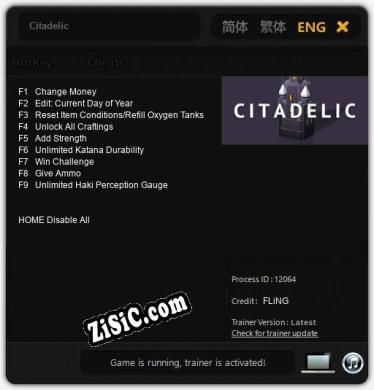 Трейнер для Citadelic [v1.0.1]