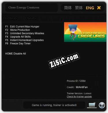 Clean Energy Creatures: ТРЕЙНЕР И ЧИТЫ (V1.0.25)
