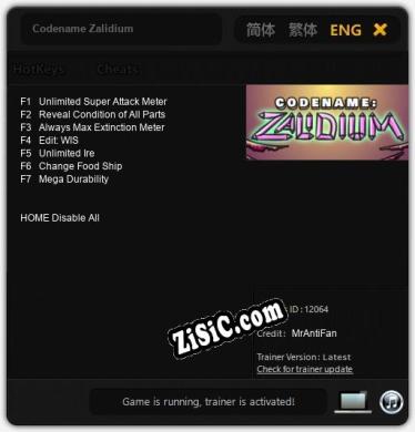 Codename Zalidium: ТРЕЙНЕР И ЧИТЫ (V1.0.9)