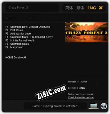 Crazy Forest 2: Трейнер +7 [v1.1]