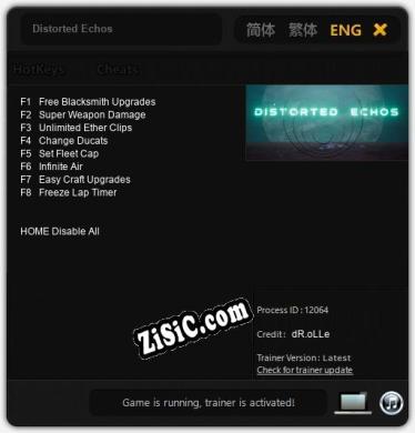 Distorted Echos: Трейнер +8 [v1.3]