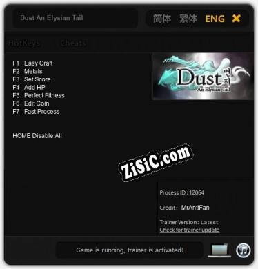 Dust An Elysian Tail: ТРЕЙНЕР И ЧИТЫ (V1.0.4)