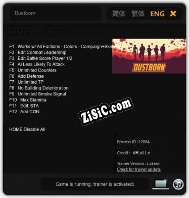 Dustborn: Трейнер +12 [v1.6]