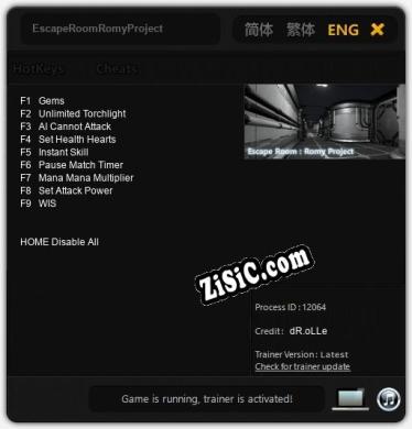 EscapeRoomRomyProject: Читы, Трейнер +9 [dR.oLLe]