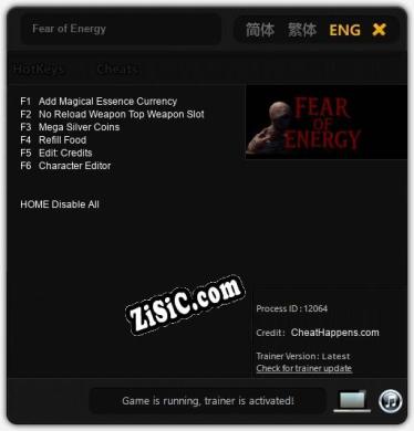 Fear of Energy: Читы, Трейнер +6 [CheatHappens.com]
