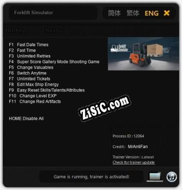 Forklift Simulator: Трейнер +11 [v1.7]