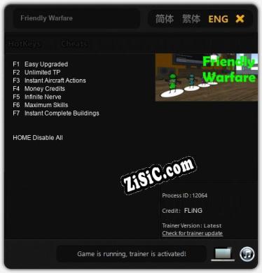 Трейнер для Friendly Warfare [v1.0.8]