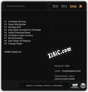 Great Permutator: ТРЕЙНЕР И ЧИТЫ (V1.0.30)