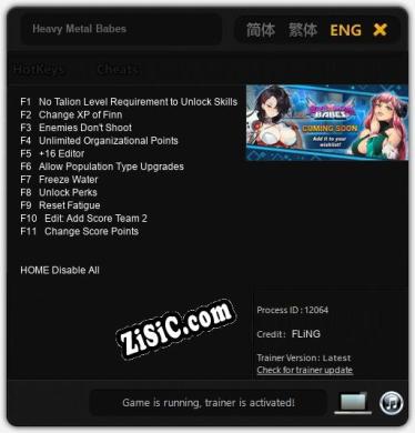 Heavy Metal Babes: Трейнер +11 [v1.3]