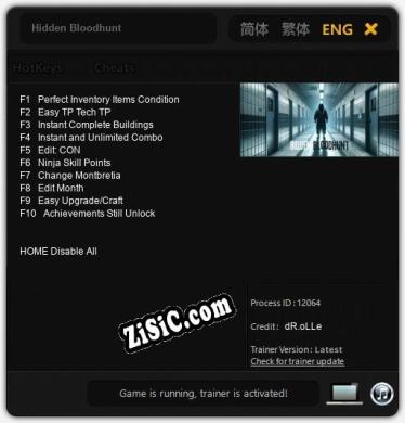 Hidden Bloodhunt: Трейнер +10 [v1.7]