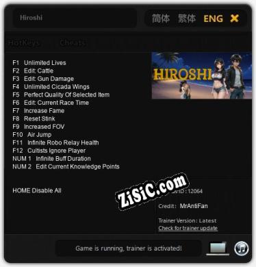 Трейнер для Hiroshi [v1.0.1]
