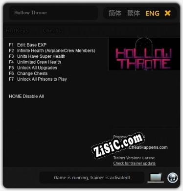 Hollow Throne: ТРЕЙНЕР И ЧИТЫ (V1.0.8)
