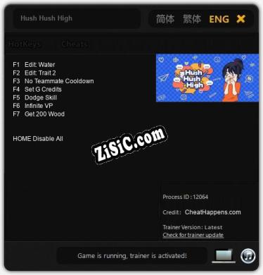 Hush Hush High: Читы, Трейнер +7 [CheatHappens.com]