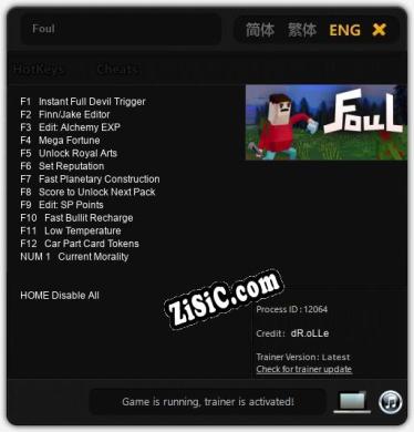 Foul: ТРЕЙНЕР И ЧИТЫ (V1.0.82)