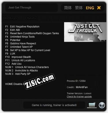 Just Get Through: Читы, Трейнер +15 [MrAntiFan]