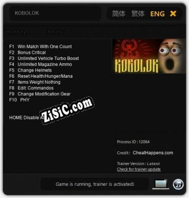 KOBOLOK: ТРЕЙНЕР И ЧИТЫ (V1.0.85)