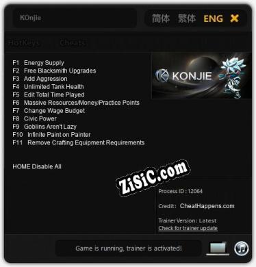 KOnjie: Трейнер +11 [v1.7]
