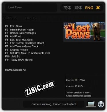 Lost Paws: Трейнер +11 [v1.4]