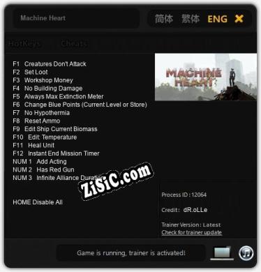 Трейнер для Machine Heart [v1.0.2]