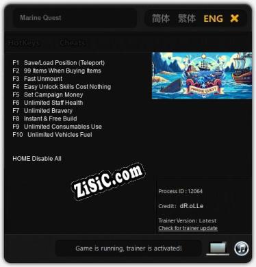 Marine Quest: ТРЕЙНЕР И ЧИТЫ (V1.0.47)