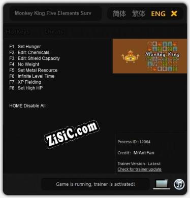 Monkey King Five Elements Survival: Читы, Трейнер +8 [MrAntiFan]