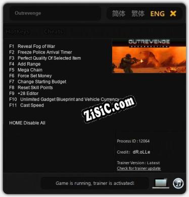 Outrevenge: ТРЕЙНЕР И ЧИТЫ (V1.0.96)