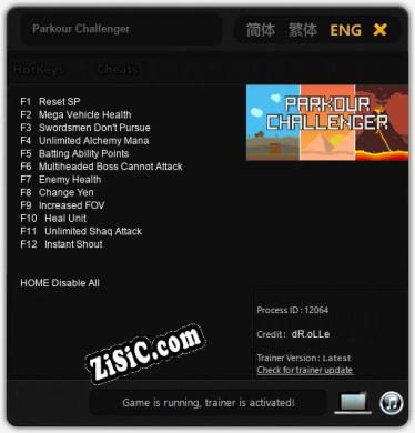 Трейнер для Parkour Challenger [v1.0.5]