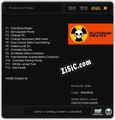 Трейнер для Plutonium Pirates [v1.0.1]