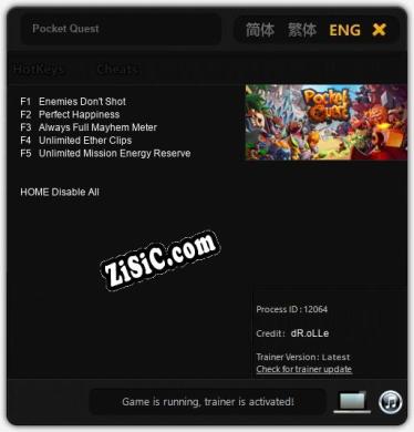 Трейнер для Pocket Quest [v1.0.3]