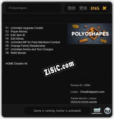 Трейнер для Polyoshapes [v1.0.8]