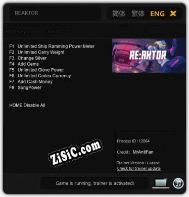 REAKTOR: Трейнер +8 [v1.6]
