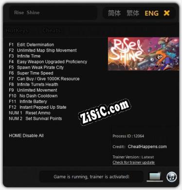 Rise  Shine: Трейнер +14 [v1.4]
