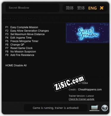 Secret Meadow: Трейнер +9 [v1.1]