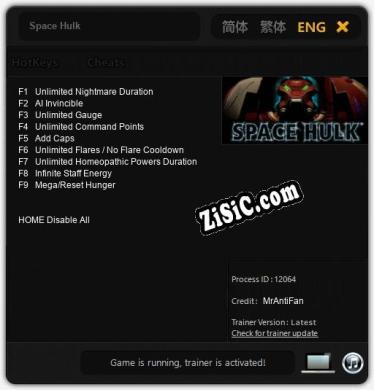 Space Hulk: Трейнер +9 [v1.2]