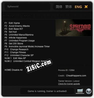 Sphenoid: Трейнер +14 [v1.8]