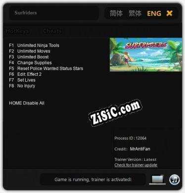 Surfriders: ТРЕЙНЕР И ЧИТЫ (V1.0.40)