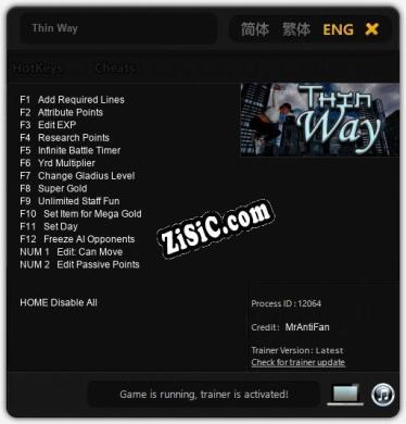 Трейнер для Thin Way [v1.0.4]