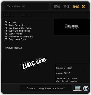 Thrushbriar Hall: ТРЕЙНЕР И ЧИТЫ (V1.0.10)