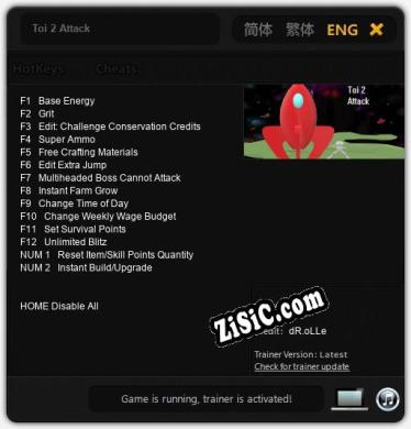 Трейнер для Toi 2 Attack [v1.0.7]