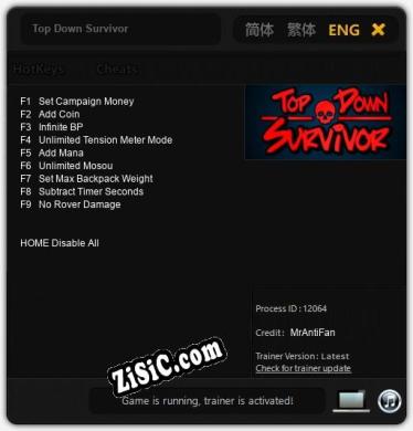 Top Down Survivor: Трейнер +9 [v1.8]