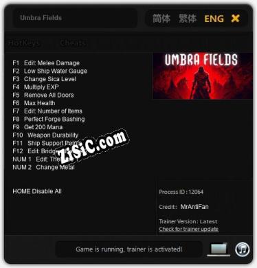 Umbra Fields: Трейнер +14 [v1.4]