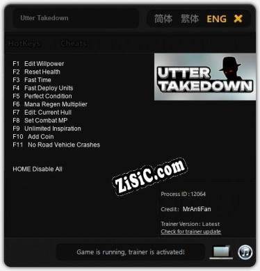 Utter Takedown: Трейнер +11 [v1.7]