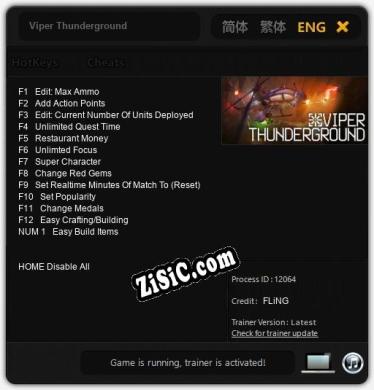 Трейнер для Viper Thunderground [v1.0.6]