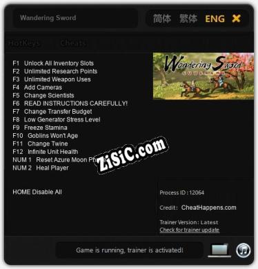 Трейнер для Wandering Sword [v1.0.8]