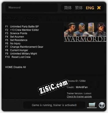 Трейнер для Warmord [v1.0.2]