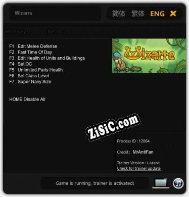 Трейнер для Wizarre [v1.0.1]